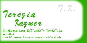 terezia kazmer business card